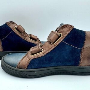 Children's Blue and Brown Velcro Sneakers